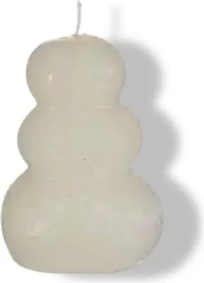 Produktbild von Weiße Kieselstein-Kerze, Durchmesser 7 cm, Höhe 9,5 cm, für Festtagsdekoration