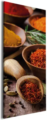 Produktbild von Wallario Premium Leinwandbild Gewürze und Kräuter in Größe 60 x 150 cm