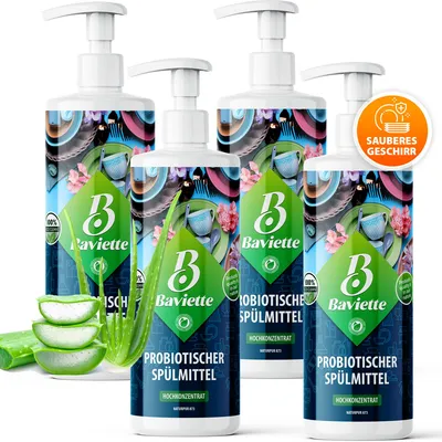 Obrázek produktu pro Mycí prostředek Baviette 4x500 ml – biologicky rozložitelný s mikroorganismy na nádobí a do kuchyně