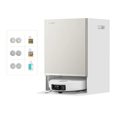 Produktbild von Dreame Matrix 10 Ultra Roboter Staubsauger und Bodenwischer,30kPa,Mehrfach-Moppschaltung,KI-Hindernisvermeidung,Anti-Tangle,100℃ Selbstreinigung,Weiß