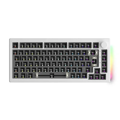 Produktbild von AKKO 5075B VIA Tastatur-Kit, nach Süden ausgerichtete Platine, RGB-Hintergrundbeleuchtung mit seitlicher LED, 5-poliger Hotswap-Sockel, Schwarz