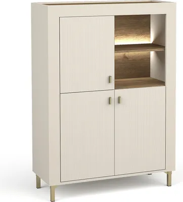Produktbild von Kommode Mossa Mo5 Wohnzimmerschrank 97X136X40 Cm 3 Türiger Schrank Cashmere (Ohne Beleuchtung)