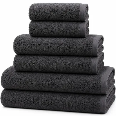 6-teiliges Baumwoll-Handtuchset, Badetücher, Handtücher, Waschlappen