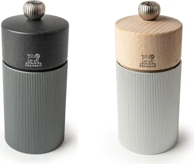 Produktbild von PEUGEOT Mühlenset 12cm Pfeffermühle Carbon Salzmühle Natur Stahlmahlwerk LINE