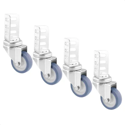 Produktbild von WAGNER Design - Lenkrollen soft 4tlg. Set - Ø 50 mm, Stahl verzinkt, Anschraubwinkel, Tragkraft je 50 kg - 02315000
