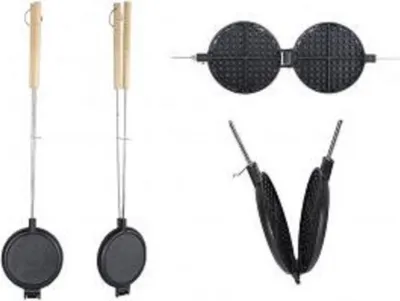 Produktbild von Esschert Design Waffeleisen, 2 Waffel(n), Rechteckig, Schwarz, Metall, 175 mm, 53 mm