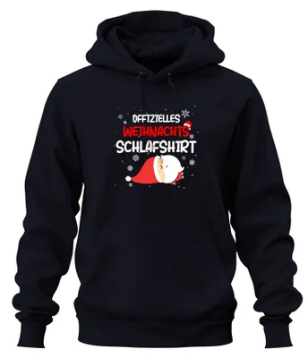 Obrázok produktu pre Oficiálna vianočná košeľa na spanie Father Christmas Santa - Christmas Xmas Christmas Uni mikina s kapucňou, námorná, 3XL