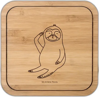 Produktbild von Mr. & Mrs. Panda Tassenuntersetzer Faultier Vogel - Transparent - Geschenk, gläseruntersetzer, Coaster, Lieblingstier, Nachdenklich, Untersetzer Kork, Früher, faul