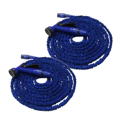 Produktbild von Flexibler Gartenschlauch Flexischlauch dehnbarer Wasserschlauch 2 x blau 7,5m