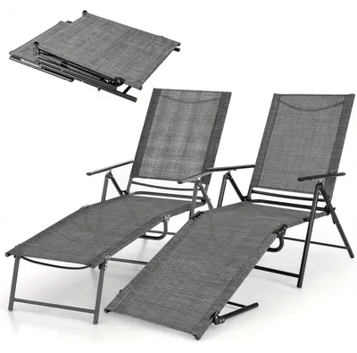 Produktbild von Strandstuhl - Liegestuhl - Campingstuhl - Gartenstuhl - Liege - 6 verstellbare Positionen