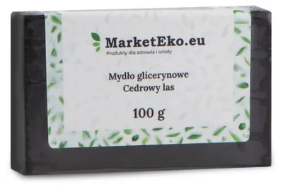 Produktbild von Natürliche Glycerinseife für Hände, Gesicht und Haare mit Aktivkohle und Zedernholzduft, 100 g