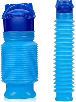 Produktbild von Famanu Tragbare Urinflasche - 750 ml Mini Urinal für Reisen, Camping und Outdoor Aktivitäten - Set von 2