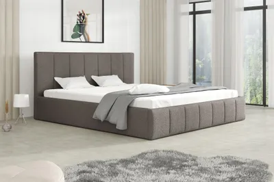 Produktbild von Polsterbett Doppelbett DETROIT Komplettset 120x200cm Stoff Freya Grau