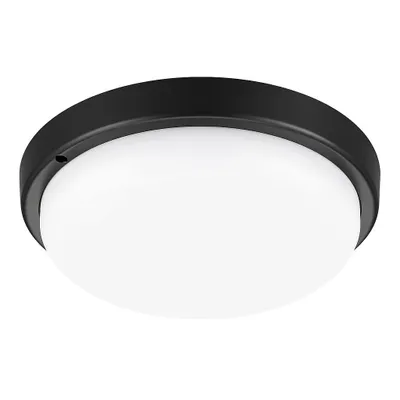 Zdjęcie produktu dla MasterLED Led Lampa Sufitowa Okrągła 12W - Ø175mm - Czarna - Montaż sufitowy IP54 - Neutralna Biała 4000K - Led Lampa Sufitowa Zasilana Akumulatorem - Maks