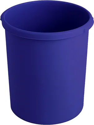 Produktbild von Klassischer runder Papierkorb aus Kunststoff | 30 Liter, HxØ 41x37,5cm | Blau