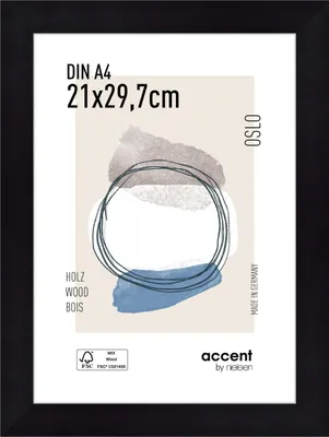 Produktbild von accent by nielsen Holz Bilderrahmen Oslo, 21x29,7 cm (A4), Schwarz