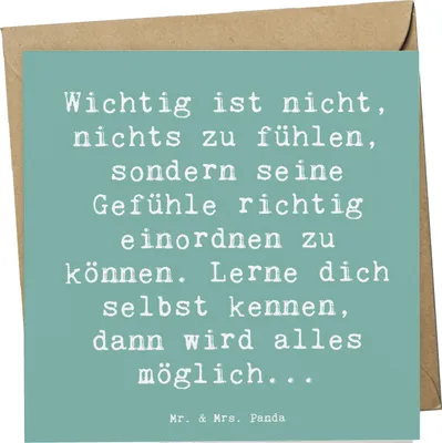 Produktbild von Mr. & Mrs. Panda Glückwunschkarte Spruch Emotionen ausdrücken Weisheit - Meeresbrise - Geschenk, Selbstentwicklung, Zuversicht, doppelkarte, Trost, Gefühle, Mutmacher