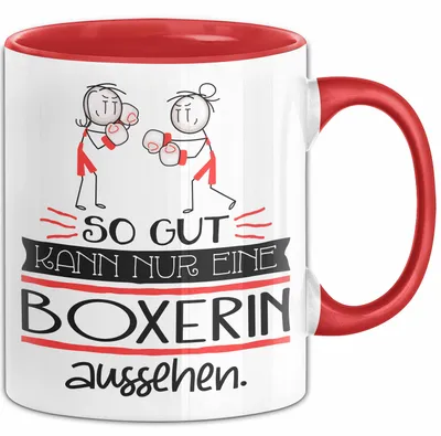 Produktbild von Boxerin Geschenk Tasse So Gut Kann Nur Eine Boxerin Aussehen Geschenkidee Geburtstag Weihnachten Lustig (Rot)