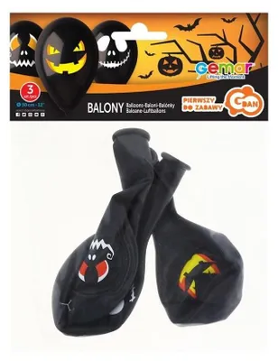 Zdjęcie produktu dla Balony Premium "Halloweenowe twarze", 12" / 3 szt.