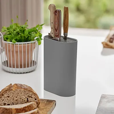 Immagine prodotto di ZONE Ceppo per coltelli Grigio freddo | Plastica | Ovale