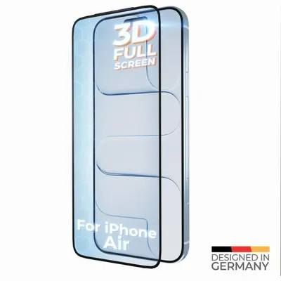 Produktbild von prio 3D Stoßfestes Panzerglas für iPhone Air (6,5 Zoll) Schwarz | Displayschutzglas