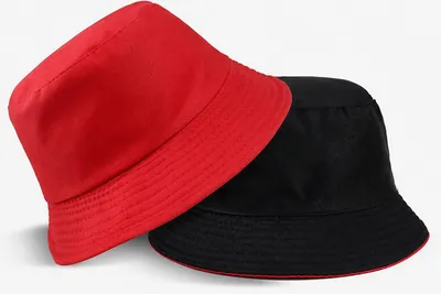 Produktbild von Sonnenhut, Fischerhut doppelseitig, Bucket Hat reversibel,Uni Sommerhut, Sonnenhut, Strandhut Camping, Reisen Anglerhut zweifarbig, Schwarz Rot