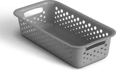Immagine prodotto di Cestino 0,7L con manici - Senza BPA - Organizzatore ( 20 x 10 x 5 cm / antracite ) - Cestino per bagno cucina camera da letto, cestino per la casa