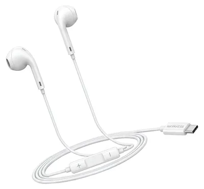 Produktbild von Mayaxess, USB-C Kabelkopfhörer mit Mikro für iPhone 16, Weiß