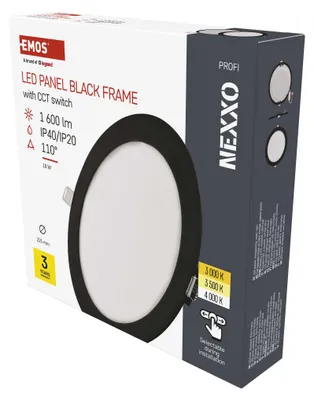 LED podhledové svítidlo NEXXO černé, 22,5 cm, 18 W, teplá/neutrální bílá