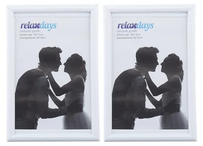 Productafbeelding van 10 fotolijstjes, 10 x 15 cm, modern design, geschikt om neer te zetten of op te hangen, decoratieve fotostandaard, wit