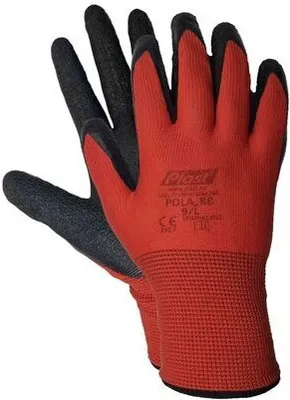 Produktbild von 24 Paar Arbeitshandschuhe Montagehandschuhe Nylon Latex L-9 rot / schwarz