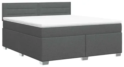 Obrázek produktu pro vidaXL Skříňová postel s matrací tmavě šedá 160 x 200 cm látka