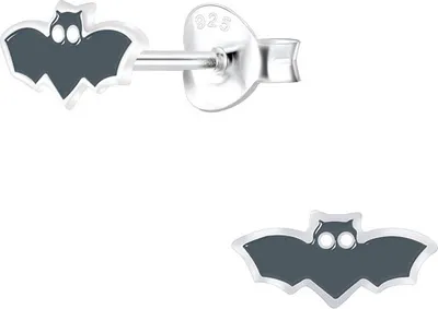 Produktbild von Fledermaus Ohrstecker: Halloween Kinder Ohrringe Silber 925