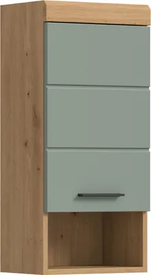Zdjęcie produktu dla Scout szafka łazienkowa wisząca 1 drzwi, 1 półka szałwia dekor, dąb dekor.