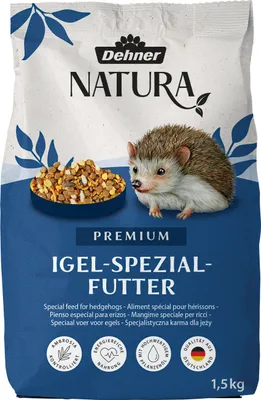 Produktbild von Dehner Natura Premium Igelfutter, Alleinfutter für Igel, artgerecht / natürliche Ernährung, 1.5 kg