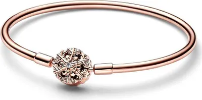 Produktbild von Rosévergoldeter Armreif Schneeflocke mit Zirkonia von PANDORA