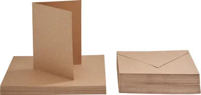 Produktbild von VBS XXL Doppelkarten mit Umschlägen "Kraftpapier", DIN A6, 50 Stück