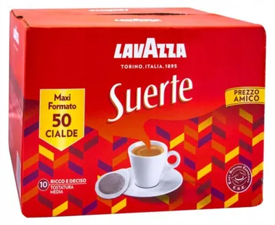 Produktbild von Lavazza Suerte, Kaffeepad, Espresso, Medium geröstet, Easy Serving Espresso pod (E.S.E.), 50 Tassen, 10/10