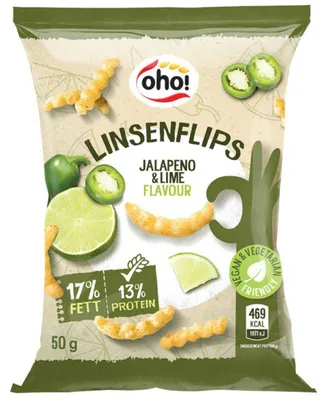 Produktbild von oho! Linsenflips Jalapeno & Lime 50g