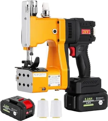 Produktbild von MXBAOHENG Sacknähmaschine mit 2 akkus 21 V Einstellbare Geschwindigkeit Beutelverschließmaschine Batterien Tütenähmaschine zum Nähen von Gewebesack