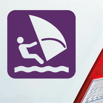 Produktbild von Auto Aufkleber Windsurfer Surfing Wind Surfer Kite Sport 10x10 cm Lila Sticker Heckscheibenaufkleber
