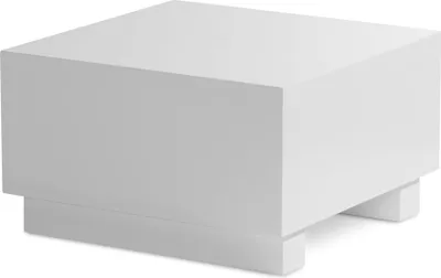 Produktbild von WOHNLING Couchtisch MONOBLOC 60x60x35 cm Weiß Hochglanz Wohnzimmertisch Cube Quadratisch Design Sofatisch Lounge Kaffeetisch Würfel-Form