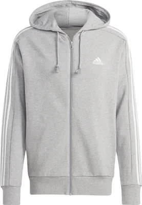 Zdjęcie produktu dla adidas Essentials French Terry 3-Stripes Hoodie Men 000 - szary/biały XXL
