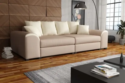 Produktbild von Big Sofa Couchgarnitur WELLS Megasofa Sofa in Cappuccino-Creme