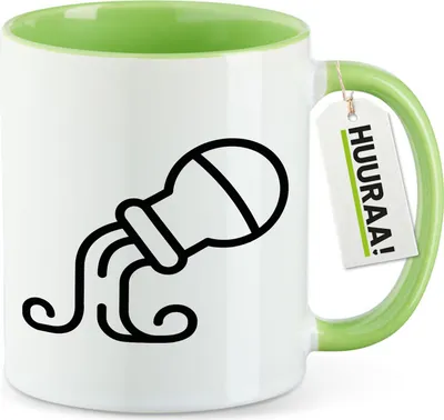 Produktbild von Huuraa Kaffeetasse Wassermann Sternzeichen Symbol 330ml Grün Keramik Kaffeebecher Geschenkidee