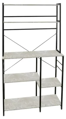 Obrázok produktu pre Kuchynská polica – odkladacia polica pod mikrovlnnú rúru – industriálny štýl – železo – 40 x 86 x 165,5 cm – svetlozelená