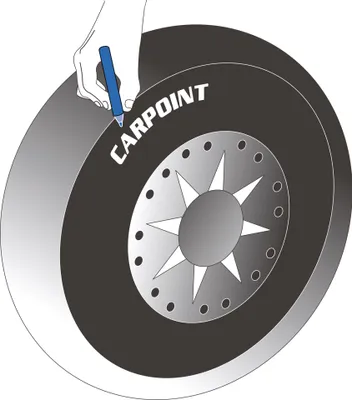 Produktbild von Carpoint Reifenmarkierstift Weiß