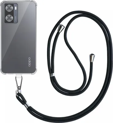 Zdjęcie produktu dla Etui na telefon pasujące do Oppo A57 / A77 przezroczyste, odporne na wstrząsy z odłączanym uniwersalnym kablem telefonicznym - silikonowe, odporne na wstrząsy etui ze smyczą - Smartphonics