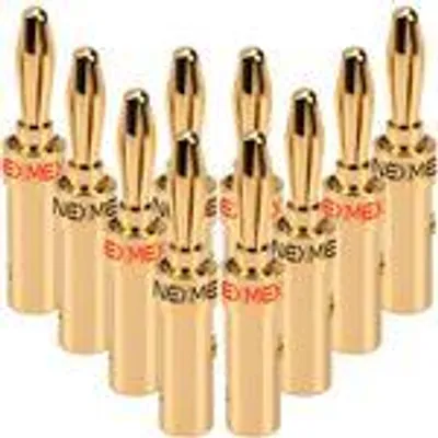 Produktbild von Bananenstecker 4mm schraubbar 10x Stecker vergoldet NEXMEX für Lautsprecherkabel