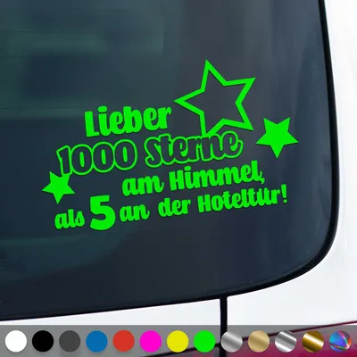 Produktbild von PantherPixel 1000 Sterne Aufkleber am Himmel Reisen Urlaub Camping Sticker Auto Geschenkidee Farbe Neon-Grün